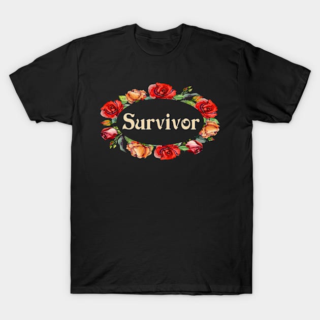 Cancer Survivor Flower Floral T-Shirt by familycuteycom